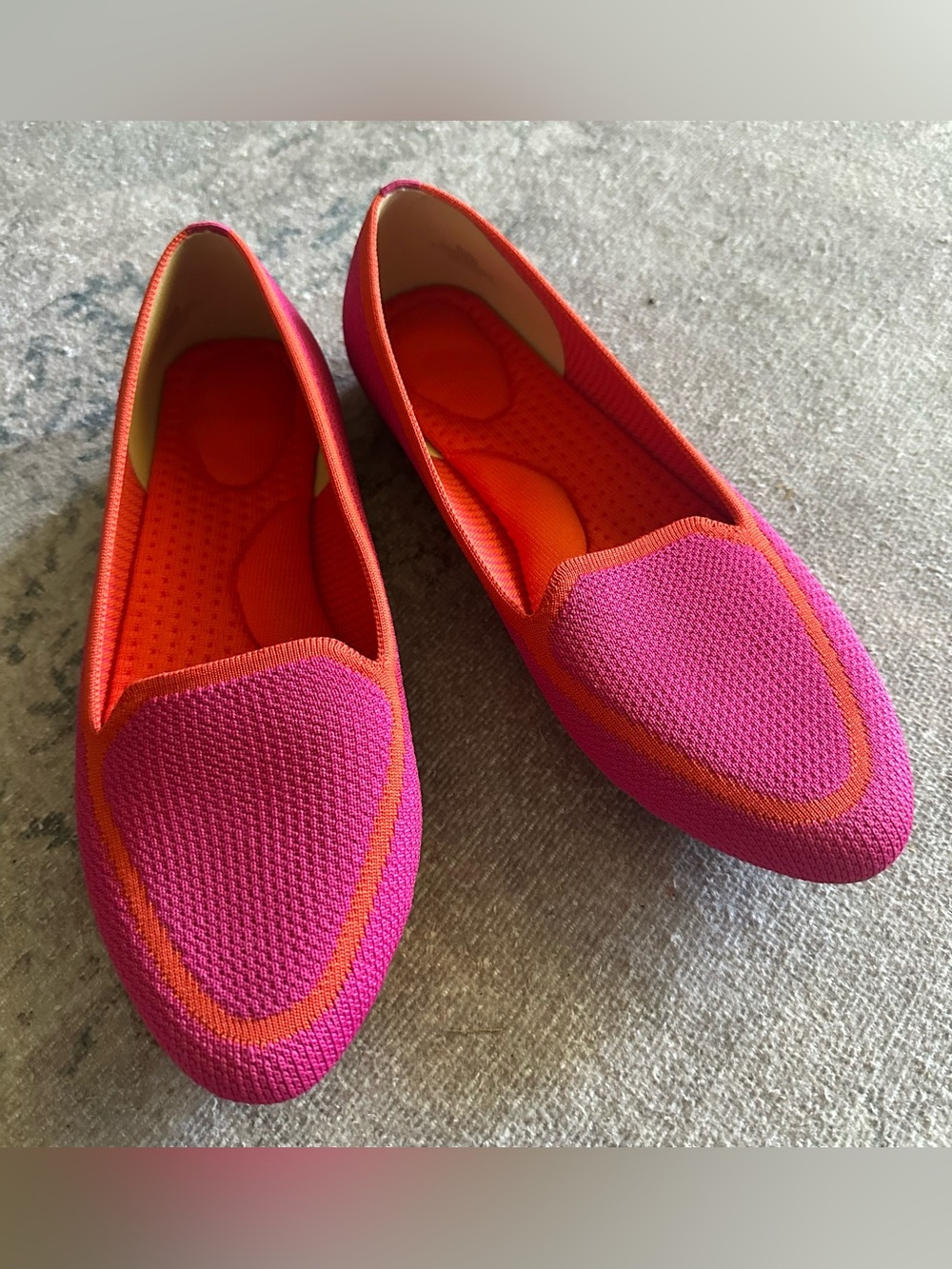 Kelly & Katie Pink and Orange Knit Slip-On Loafers